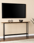56" Espresso and Black Console Table