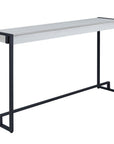 54" White and Black Distressed Sled Console Table