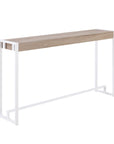 54" Gray Brown and White Sled Console Table