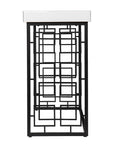 42" White and Black Glass and Metal Sled Console Table
