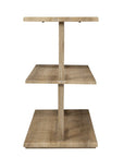42" Natural Wood Floor Shelf Console Table With Two Shelves