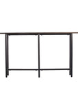 54" Espresso and Black Wood and Iron Console Table