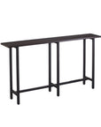 54" Espresso and Black Wood and Iron Console Table