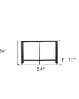 54" Espresso and Black Wood and Iron Console Table