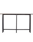 54" Espresso and Black Wood and Iron Console Table