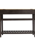 Brown and Natural 48" Kitchen Island With Storage