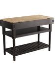 Brown and Natural 48" Kitchen Island With Storage