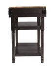 Brown and Natural 48" Kitchen Island With Storage