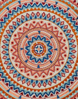 18" X 18" Beige and Blue Abstract Indoor Outdoor Throw Pillow