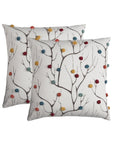 20" White And Black Coral Indoor Outdoor Throw Pillow With Pompoms