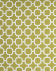 22" Green and White Quatrefoil Indoor Outdoor Throw Pillow