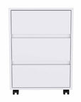 18" White Wood Accent Cabinet With Three Drawers