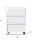 18" White Wood Accent Cabinet With Three Drawers