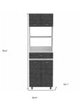 24" White and Gray Wood Flat Door Kitchen Cart With Storage