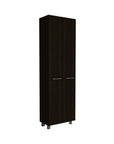 79" Black Wood Pantry Or Storage Closet