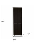 79" Black Wood Pantry Or Storage Closet