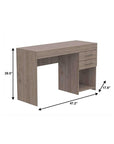 47" Light Gray Computer Desk With Two Drawers
