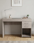47" Light Gray Computer Desk With Two Drawers