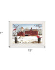 Winter Friends 1 White Framed Print Wall Art