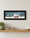 Winter on The Farm 2 Black Framed Print Wall Art