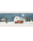 Winter on The Farm 3 White Framed Print Wall Art