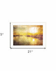 Yellow Sunset White Framed Print Wall Art