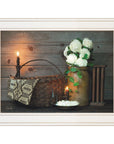 White Flowers 1 White Framed Print Wall Art