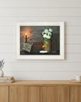White Flowers 1 White Framed Print Wall Art