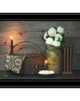 White Flowers 2 Black Framed Print Wall Art