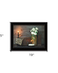 White Flowers 2 Black Framed Print Wall Art