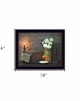 White Flowers 3 Black Framed Print Wall Art