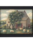Wooly Sheep Black Framed Print Wall Art