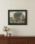 Wooly Sheep Black Framed Print Wall Art
