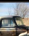 Vintage Farm Trucks 2 Black Framed Print Wall Art
