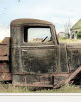 Vintage Farm Trucks I 1 White Framed Print Wall Art