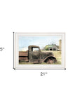 Vintage Farm Trucks I 1 White Framed Print Wall Art
