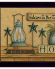 Welcome to Our Farm House Black Framed Print Wall Art