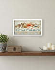 Welcome to the Beach White Framed Print Wall Art