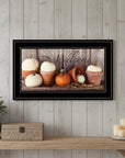 Welcome Pumpkin Shelf 2 Black Framed Print Wall Art