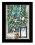 Winter Wreath 2 Black Framed Wall Art