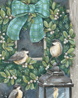 Winter Wreath 2 Black Framed Wall Art
