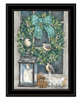 Winter Wreath 2 Black Framed Wall Art