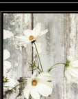 White Blossoms 2 Black Framed Print Wall Art