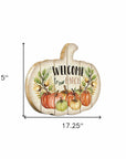 Welcome Pumpkin Wood Plank Wall Art