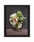 Vintage Floral Tea Pot 2 Black Framed Print Kitchen Wall Art