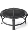 Black Steel Round Wood Burning Fire Pit