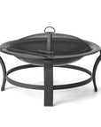 Black Steel Round Wood Burning Fire Pit