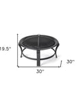 Black Steel Round Wood Burning Fire Pit