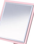 9" Pink Wood Square Freestanding Framed Makeup Shaving Tabletop Mirror
