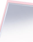9" Pink Wood Square Freestanding Framed Makeup Shaving Tabletop Mirror